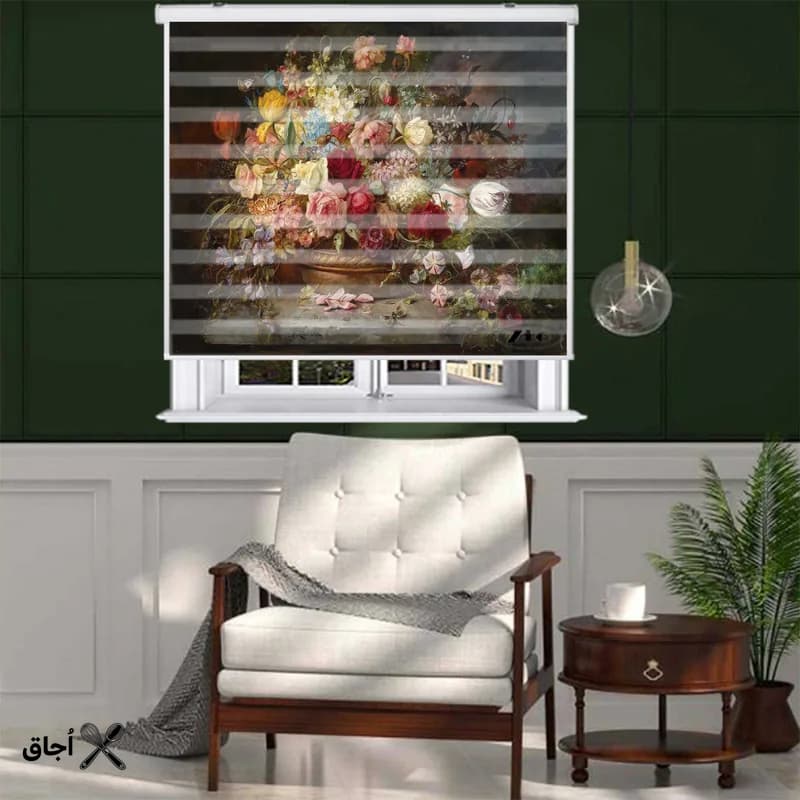 پرده زبرا زیو طرحدار سایز 150x150 سانتیمتر